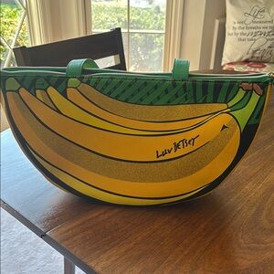 Betsey Johnson Banana Print Tote - Yellow and Green